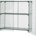 Global Equipment Wire Mesh Security Cage Locker, 48"Wx24"Dx60"H, Gray, Unassembled 184089